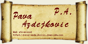Pava Azdejković vizit kartica